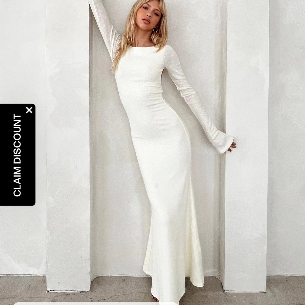 Princess Polly Snyder Sheer Maxi Dress Cream, 4